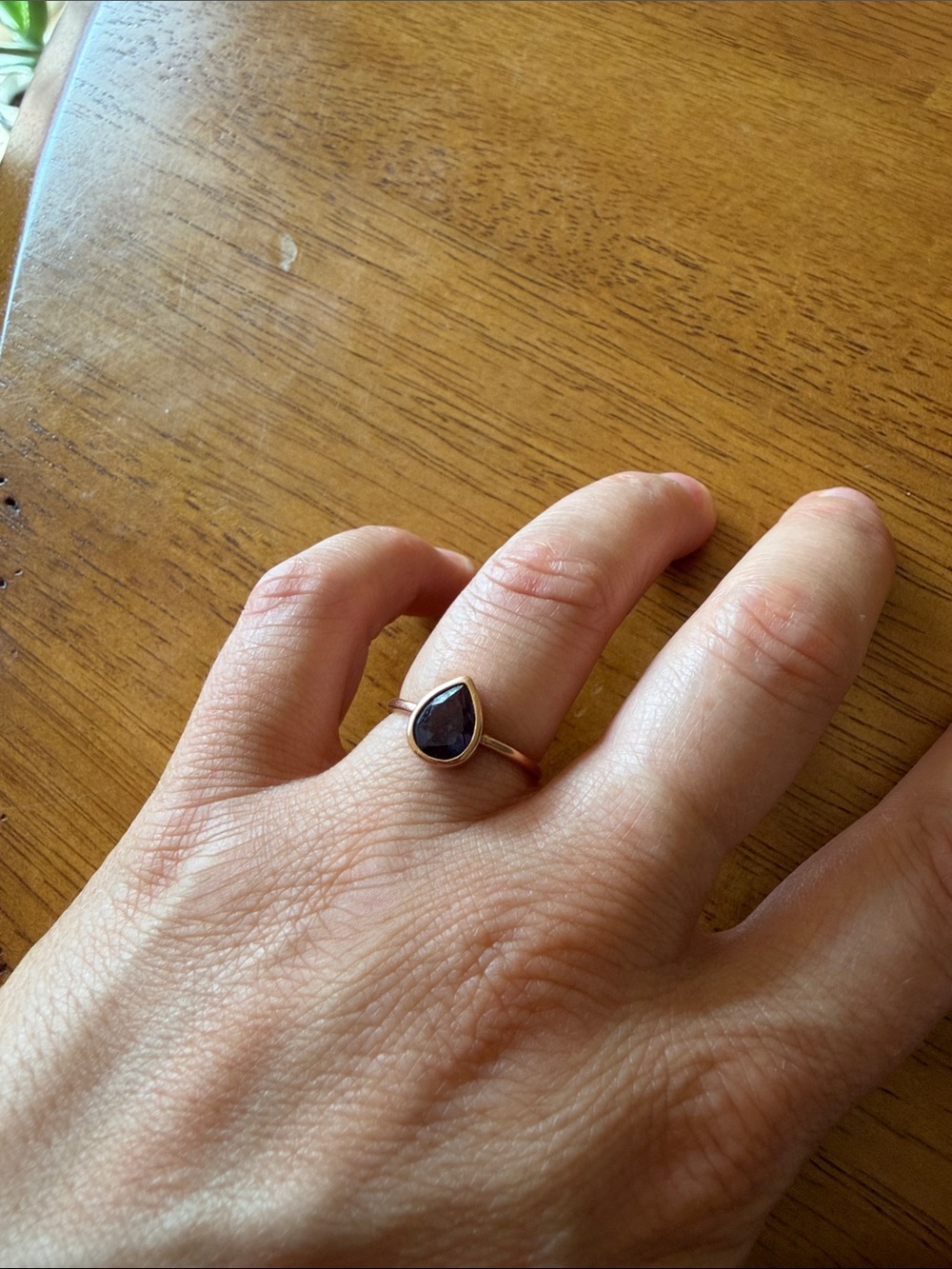 18k Rose Gold Synthetic Alexandrite Ring